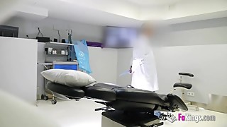 Doctor fuck his patient while husband is outside