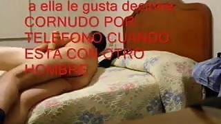 Amante habla con Esposo mientras folla a Esposa - Spanish